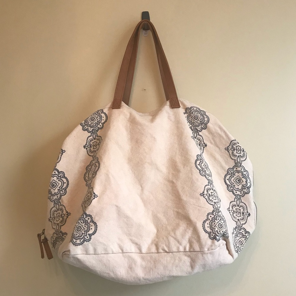 Free People Canvas Slouch Compartment Tote Bag
